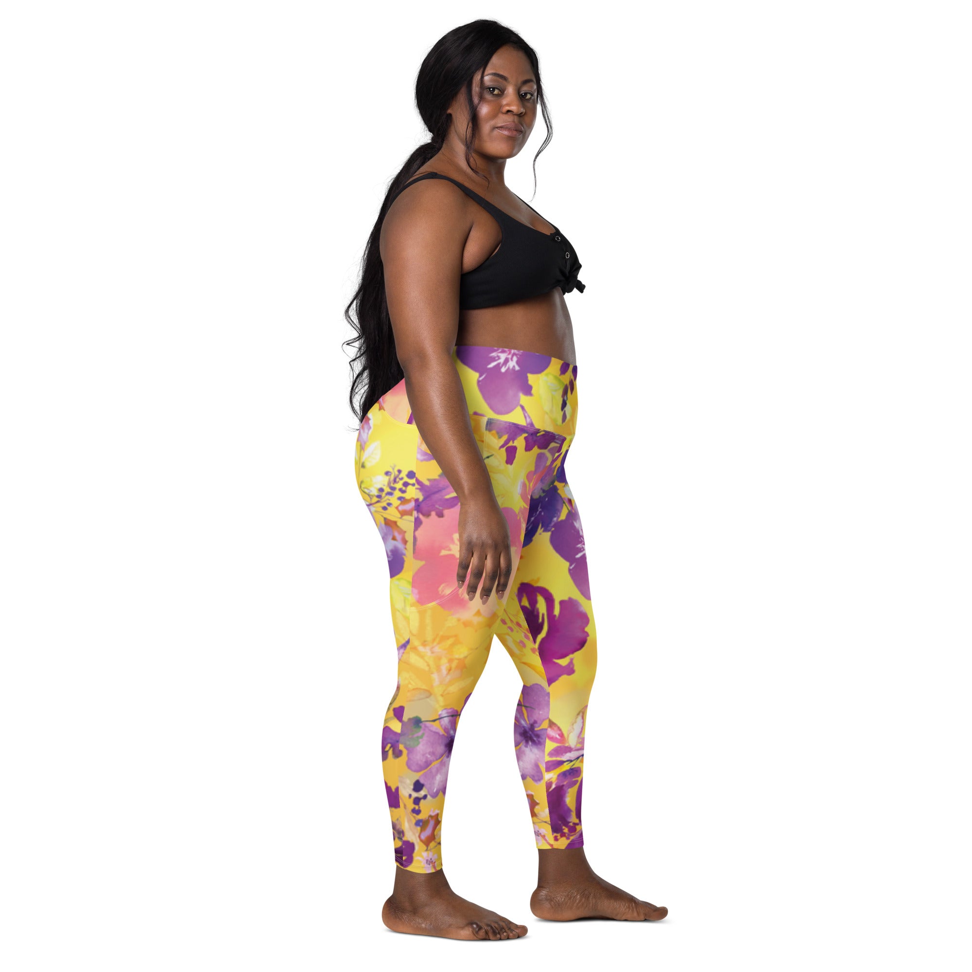 Yellow Chinoiserie Leggings with Pockets | All Sizes